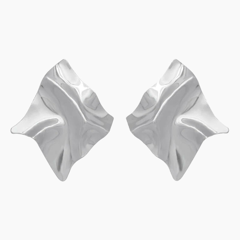 Gold Metallic Origami Art Irregular Earrings