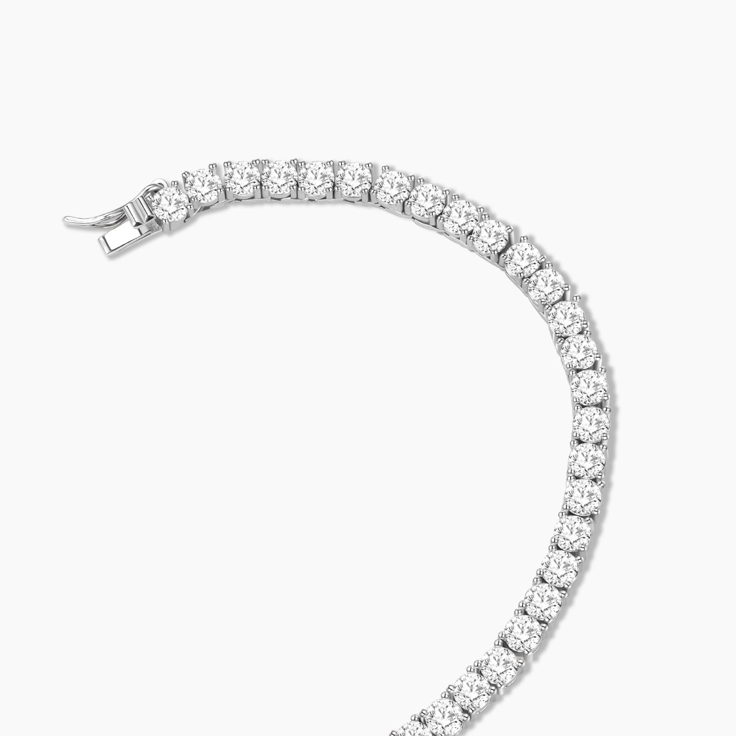 charm tennis bracelet, silver tennis bracelet for women, 4mm tennis bracelet