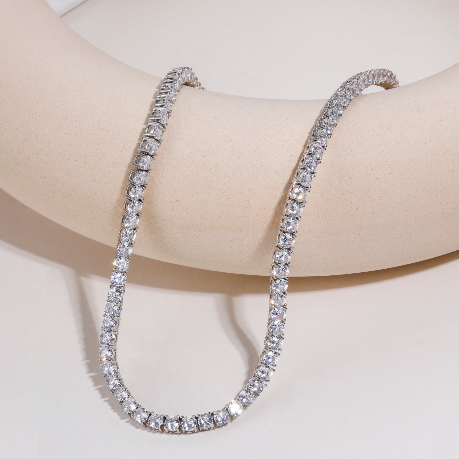 charm tennis bracelet, silver tennis bracelet for women, 4mm tennis bracelet