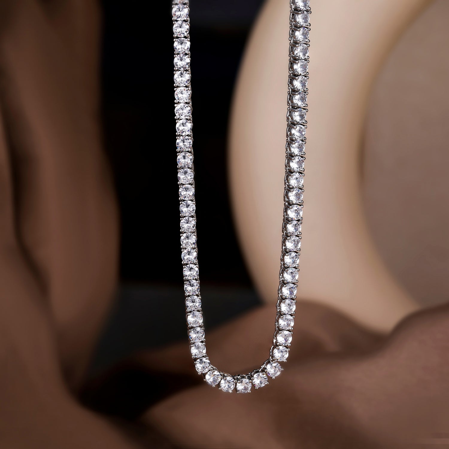 charm tennis bracelet, silver tennis bracelet for women, 4mm tennis bracelet