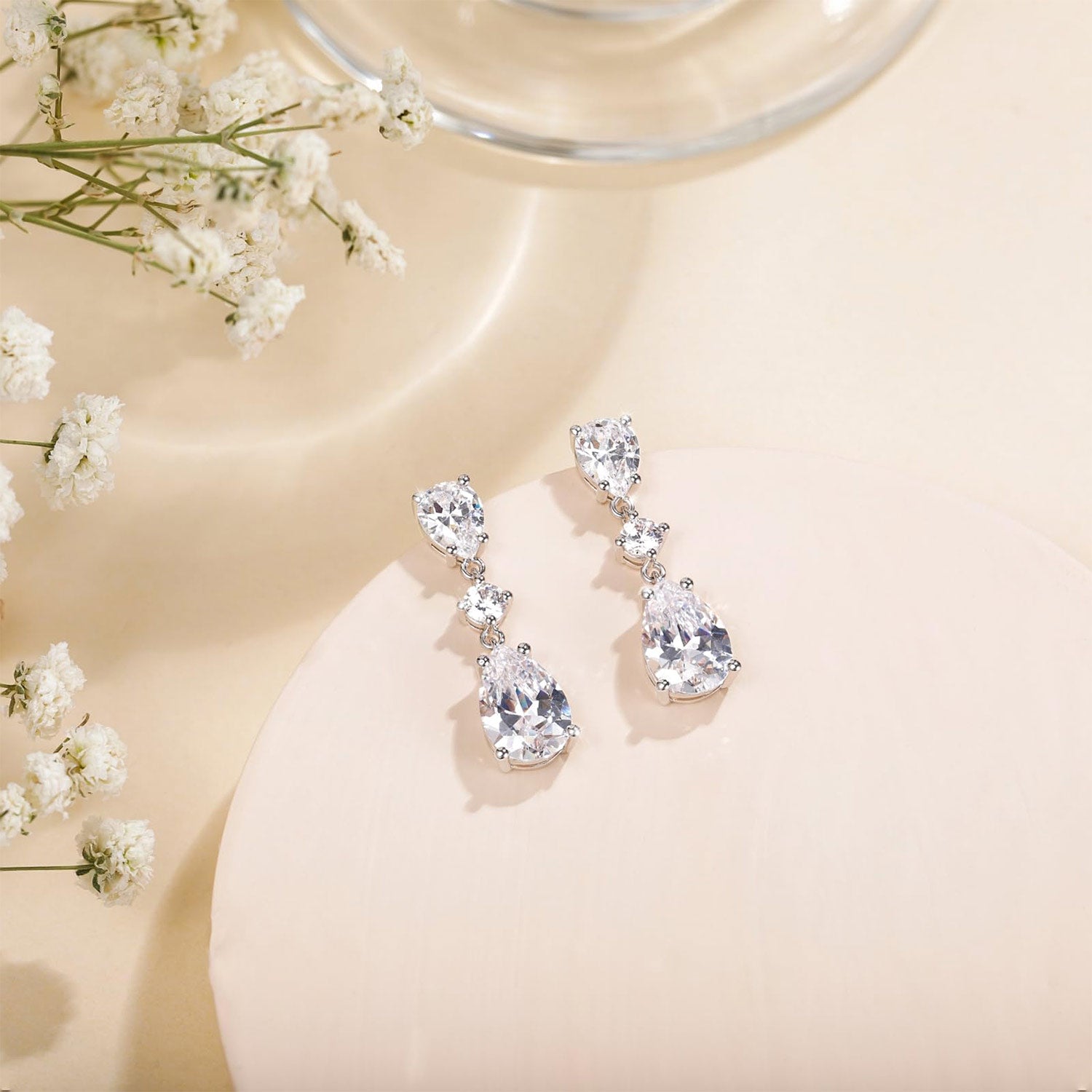 sterling silver, oval cut, prom earrings, cheap earrings, long earrings, statement earrings, cubic zirconia usa