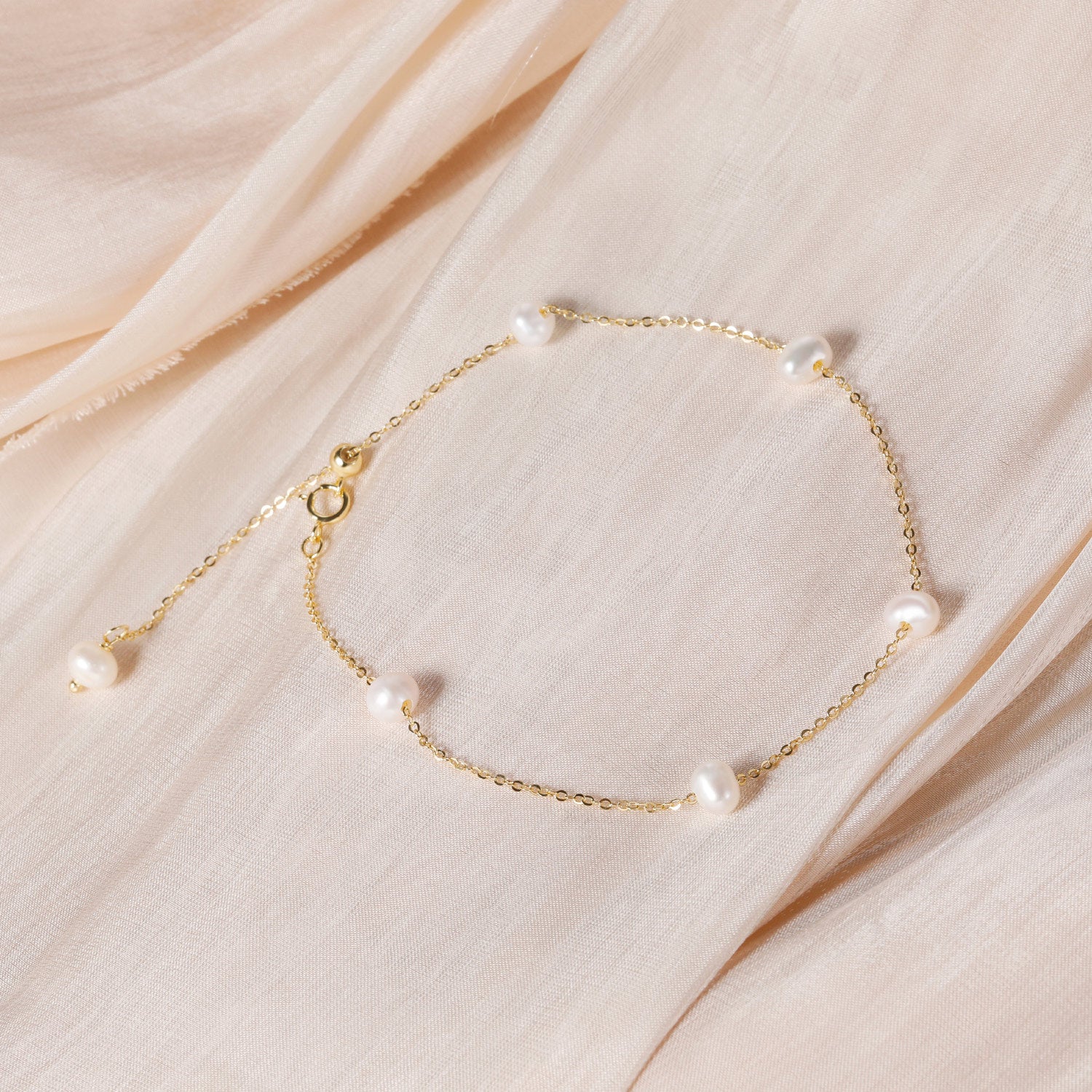 pearl bracelet, gold plated, sterling silver bracelet