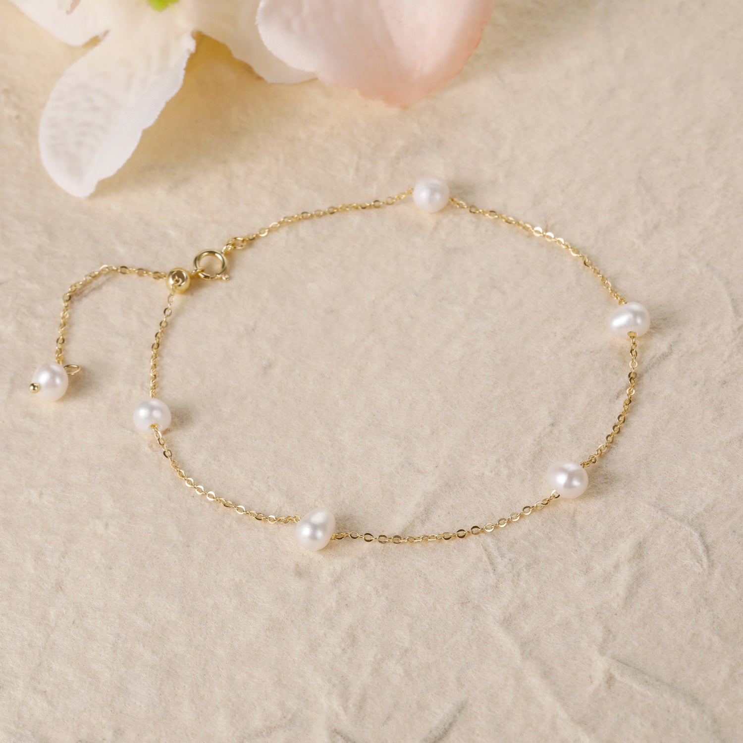 pearl bracelet, gold plated, mom bracelet, bracelet for women
