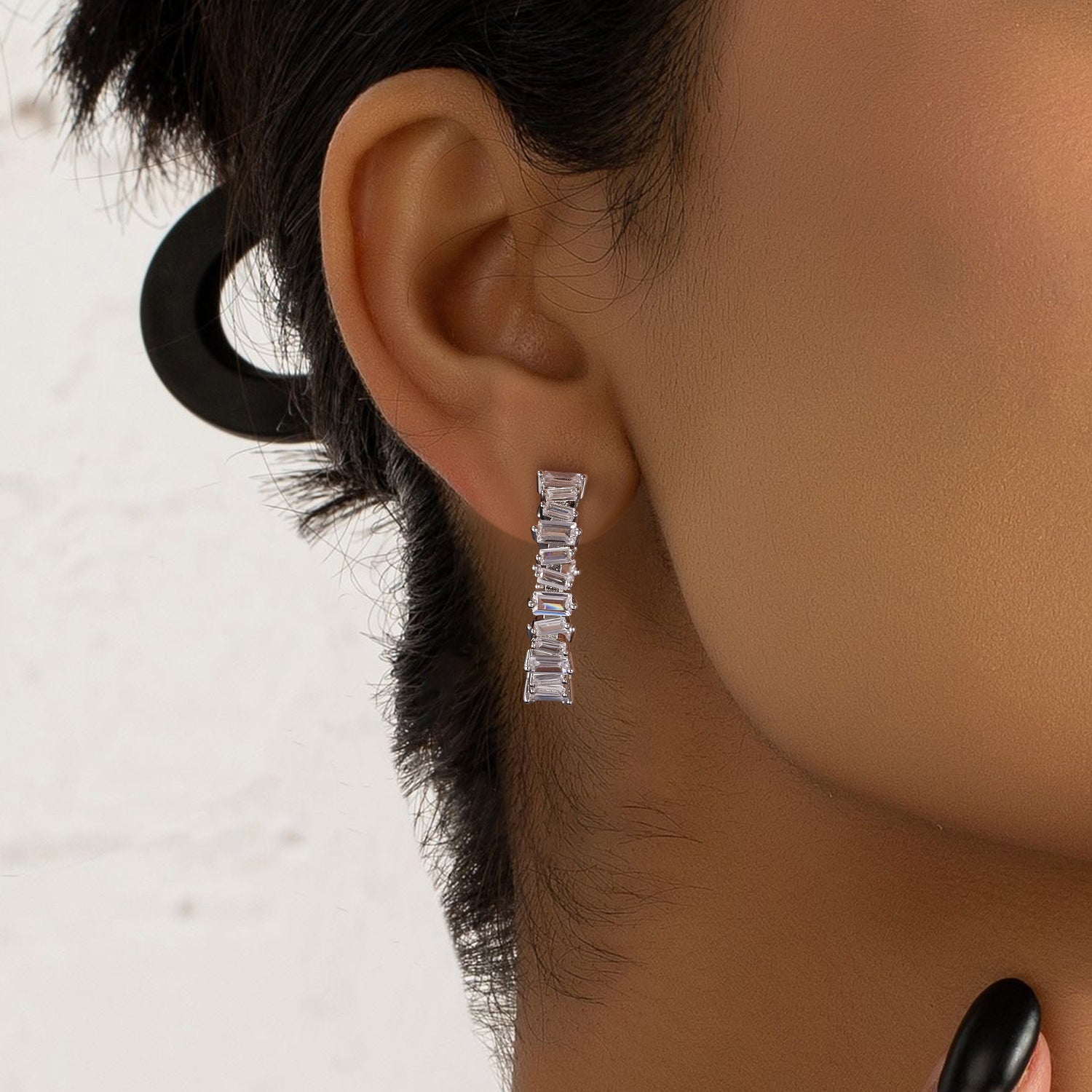 hoop earrings, moissanite earrings, sterling silver earrings, statement earrings, chunky earrings