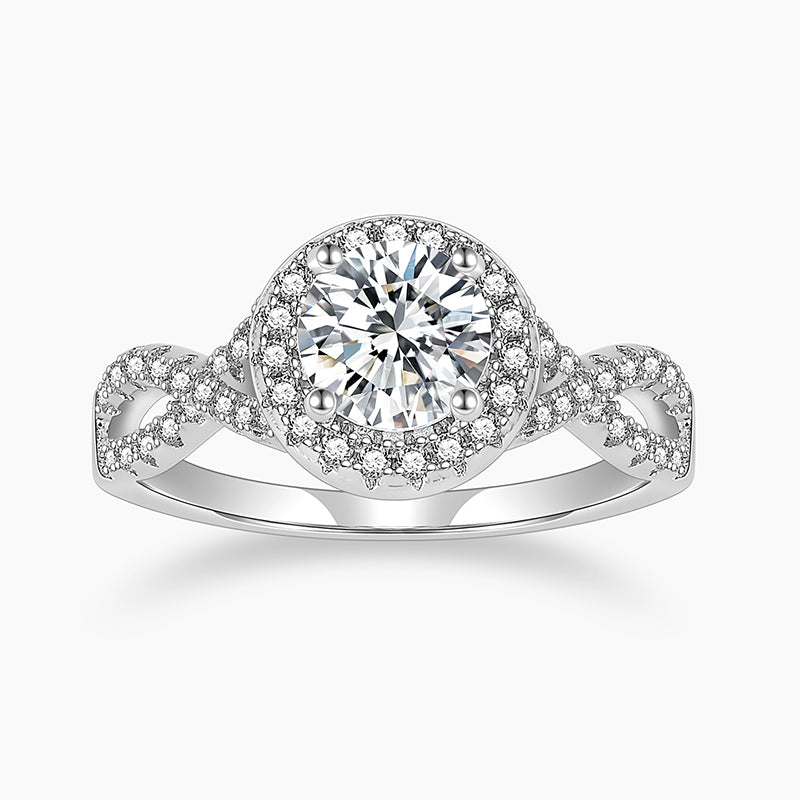 twisted rings for women, cubic zirconia rings, sterling silver fashion rings, halo ring for women, eamti stunning rings