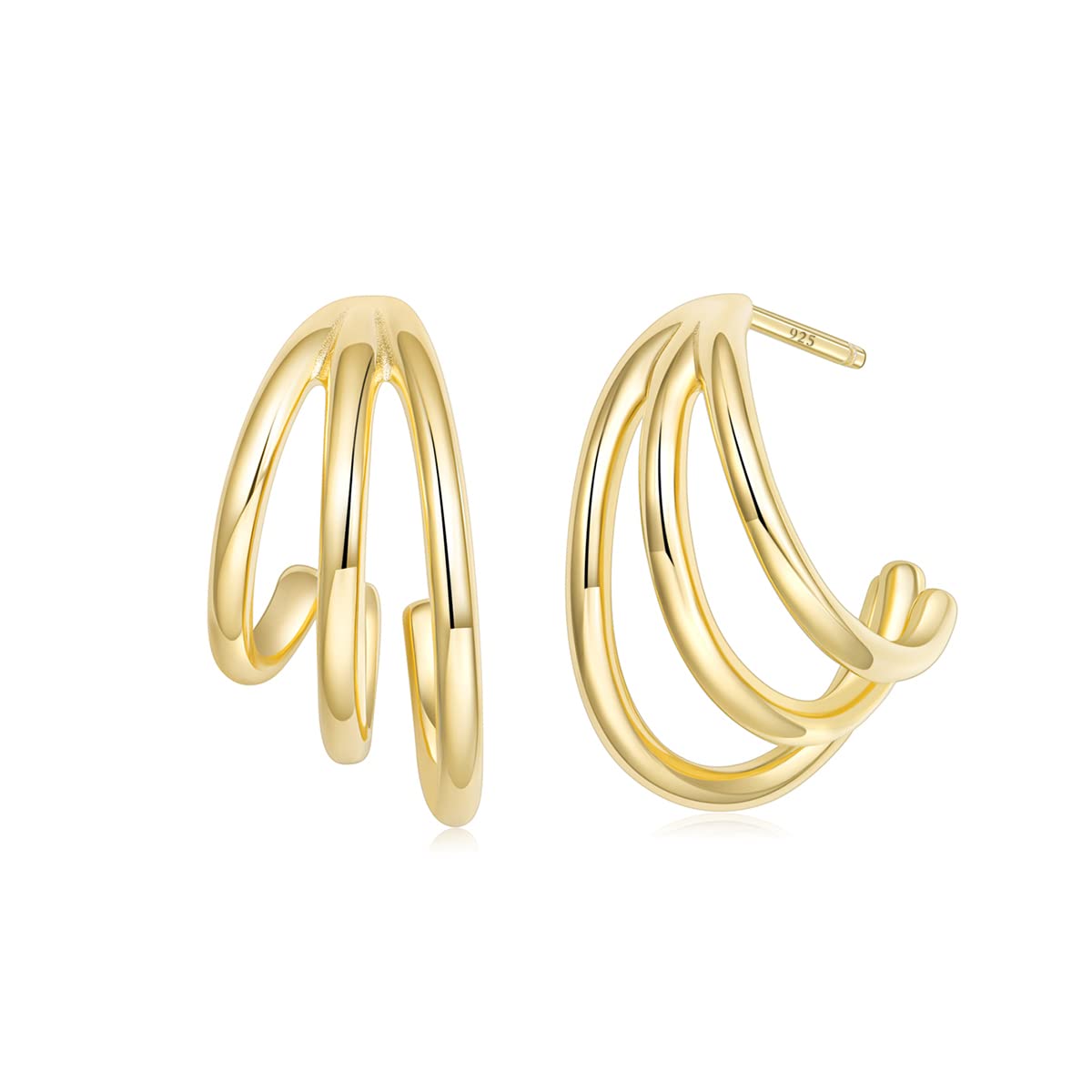 Split Three Ring Earrings