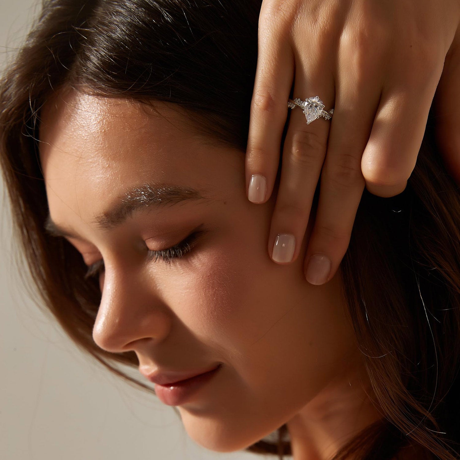 pear shaped engagement ring, pear engagement rings, pear ring, 2ct diamond ring, 2ct wedding ring, silver engagement ring