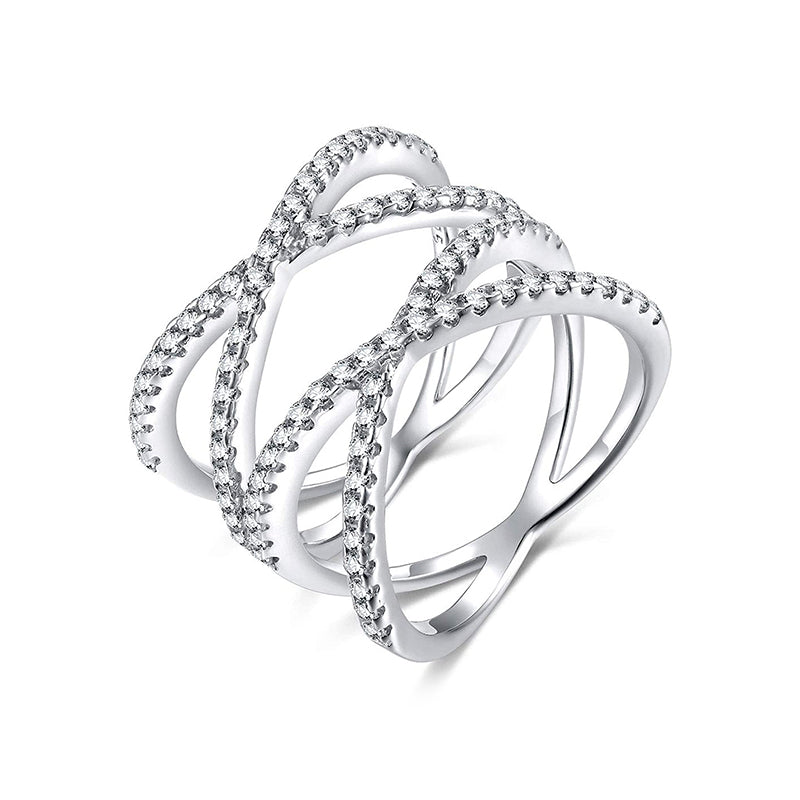Sterling Silver Multi Criss Cross Ring