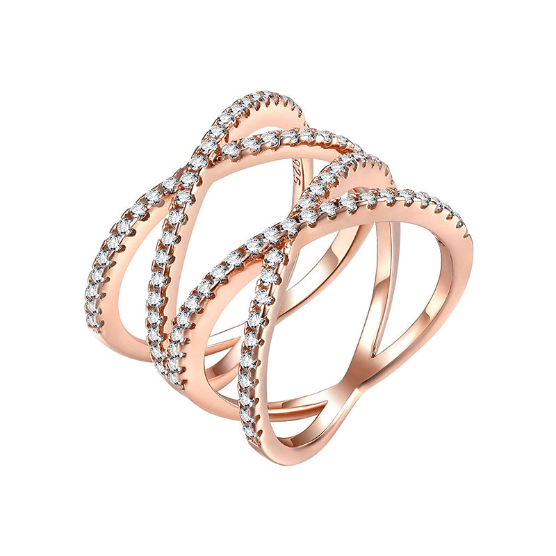 Sterling Silver Multi Criss Cross Ring