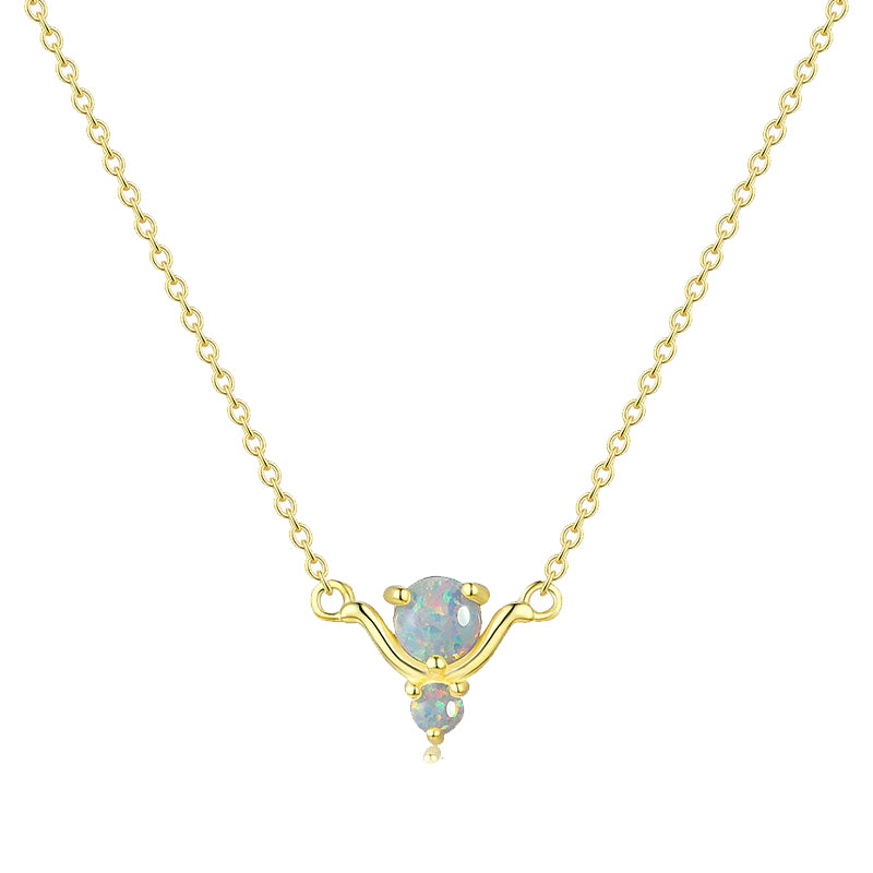 Playful Bear Necklace 925 Silver Opal Pendant