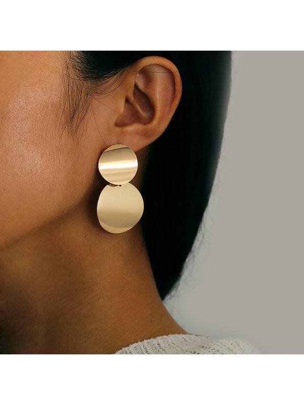 EAMTI Fashion Exaggerated Big Brand Alloy Simple Earrings