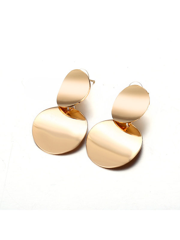 EAMTI Fashion Exaggerated Big Brand Alloy Simple Earrings