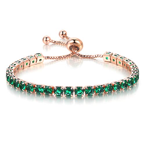 tennis bracelet; green cubic zirconia bracelet; Eamti;
