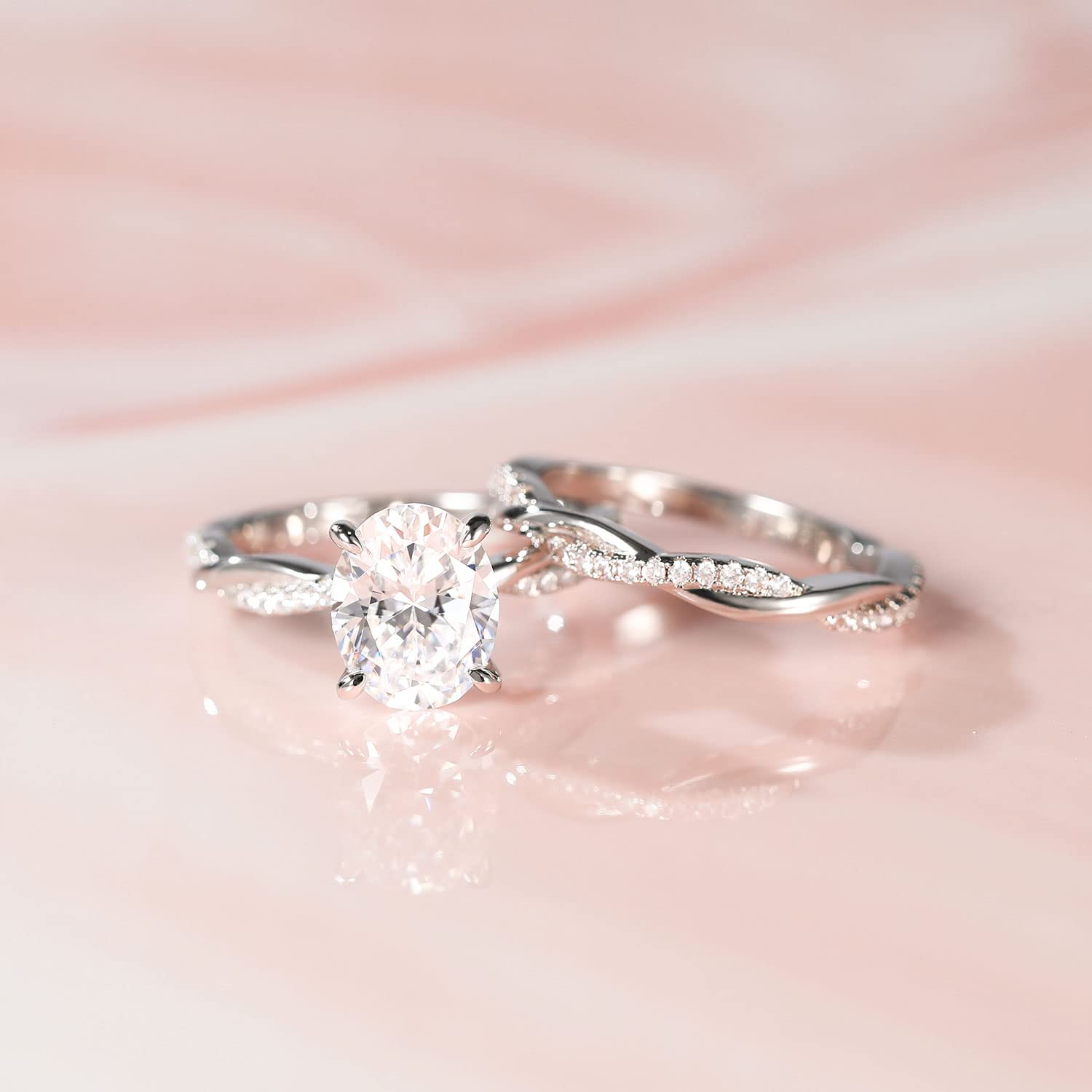 oval engagement rings, cubic zirconia engagement rings, cz engagement rings, unique wedding ring sets, cheap wedding ring sets, oval rings