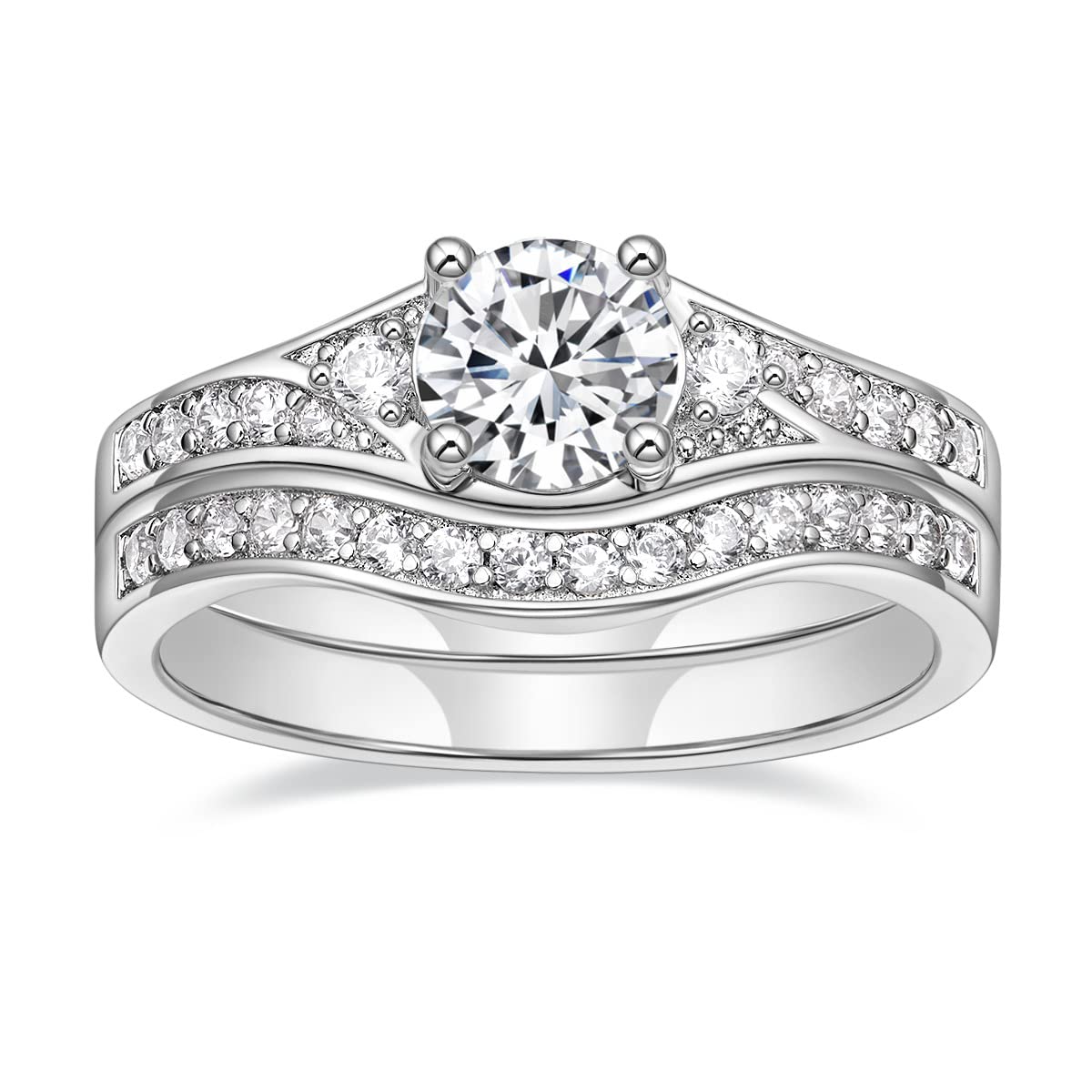 round bridal rings; 0.8ct wedding rings; Eamti;