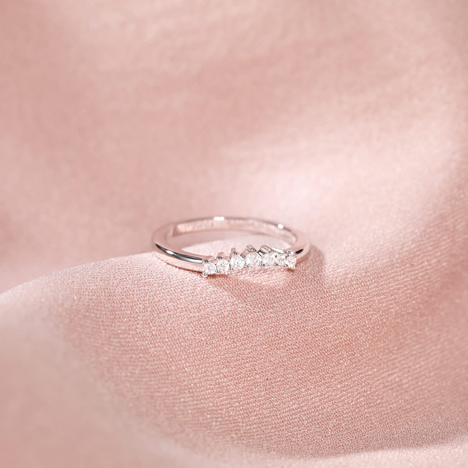 moon ring, stackable rings for women, cubic zirconia rings, stacking rings, s925 wedding rings