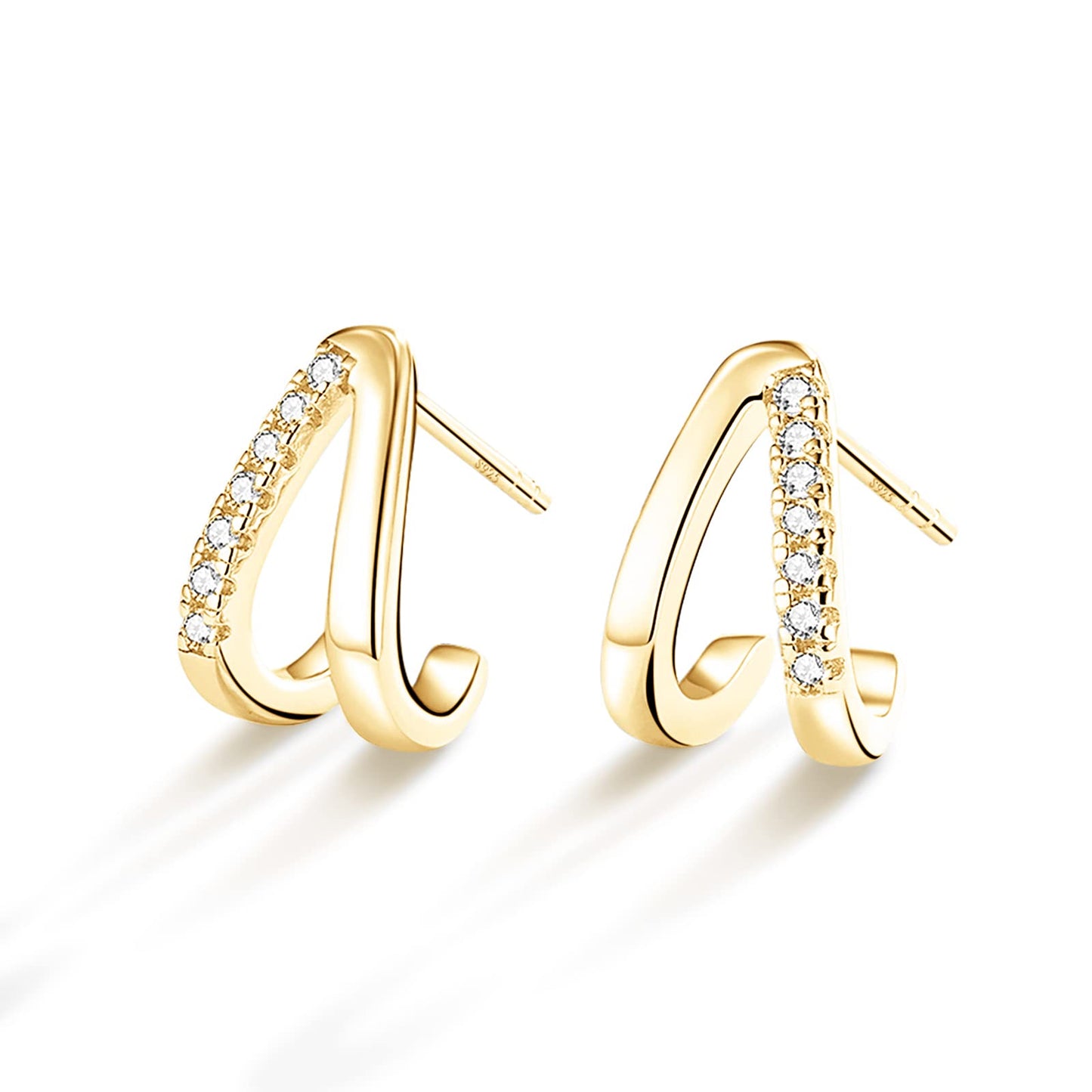925 sterling silver earrings; hoop earrings; split cushion; Eamti;