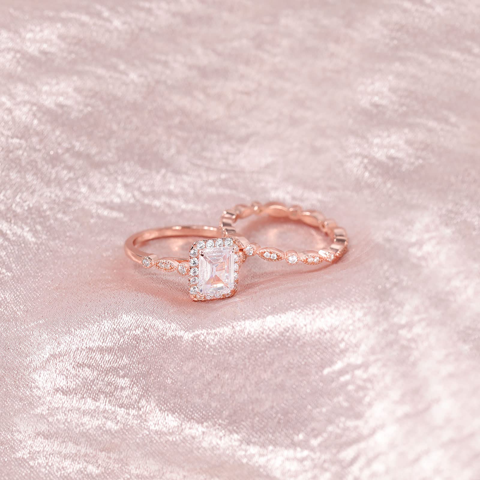 rose gold wedding ring sets, cheap wedding ring sets, emerald ring sets, ring couple sets, bridal set wedding ring