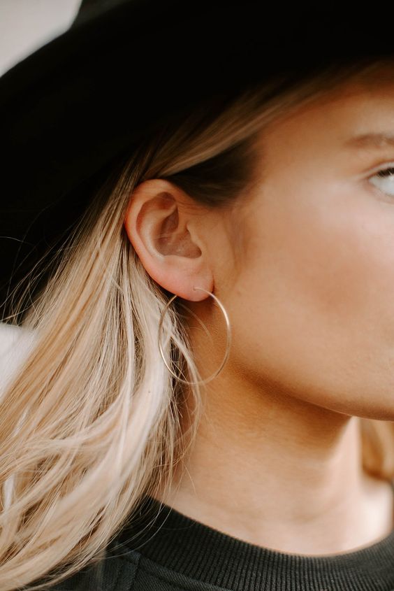 925 silver large hoop earrings