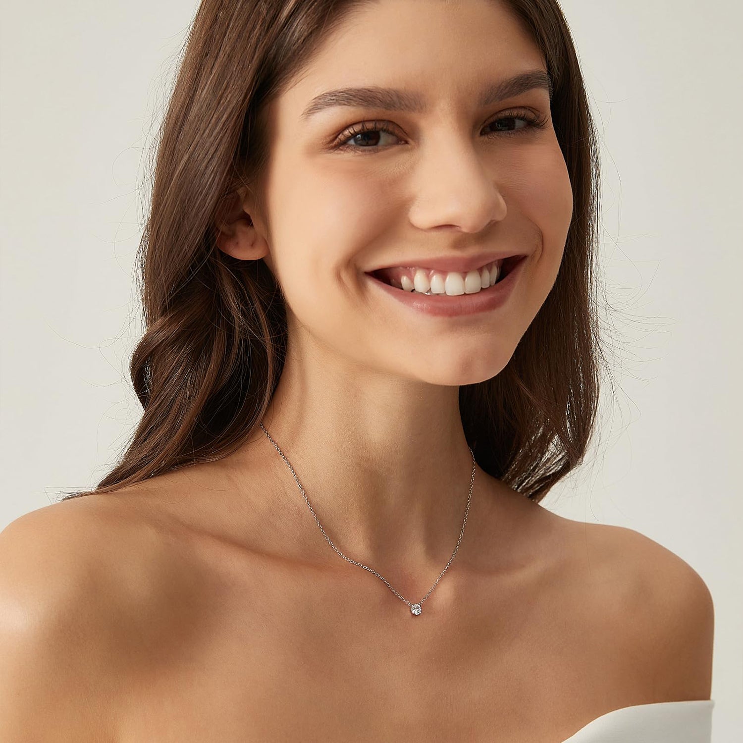 0.5CT Cubic Zirconia Solitaire Necklace