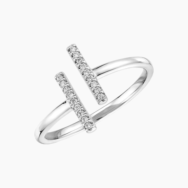 Delicate Pavé Split Bar Fashion Ring