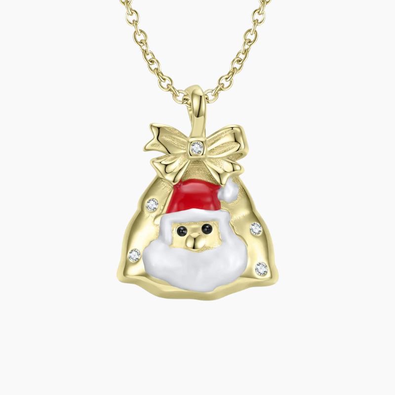 Gold-plated Santa Claus Pendant in Sterling Silver