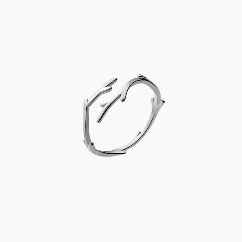 Anello di apertura con corna in argento sterling