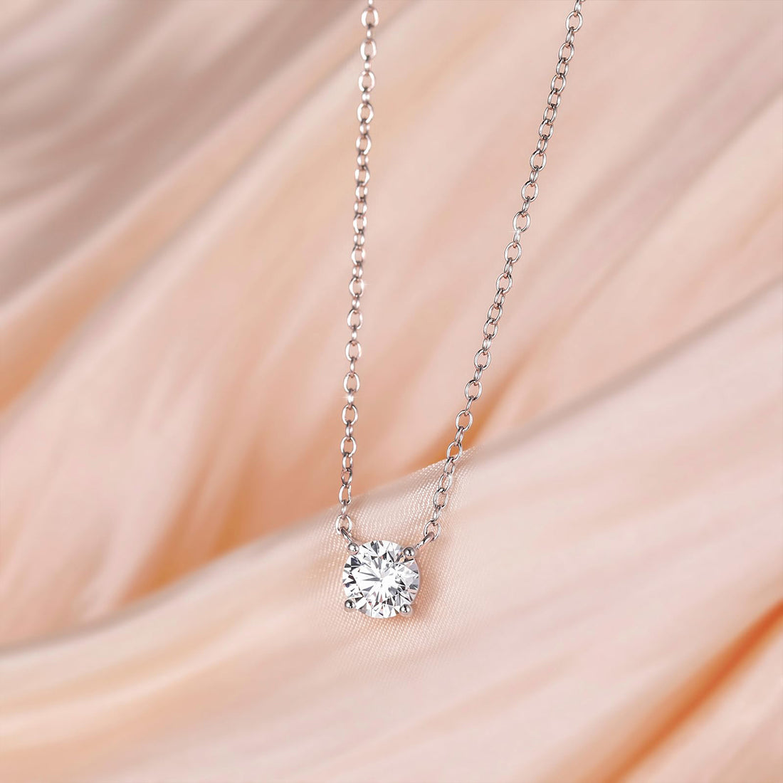 1CT 925 Sterling Silver Cubic Zirconia Necklace