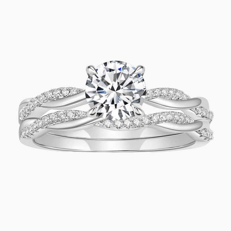 1 CT Women's Round Bridal Ring Set