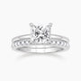 fake bridal set rings, princess cut ring, travel ring under $50, cheap wedding ring sets, silver cz ring, stackable ring, half eternity ring