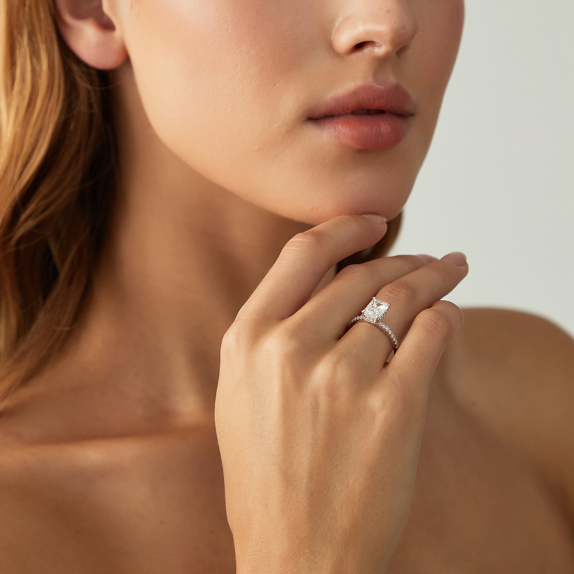 radiant cut ring, sterling silver rings for women, affordable wedding rings, cubic zirconia ring, 2ct ring, sterling silver cubic zirconia rings, travel ring, cheap rings, inexpensive promise ring, cz engagement rings, travel rings, silver engagement rings, fake diamond rings