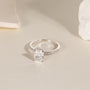 radiant cut ring, sterling silver rings for women, affordable wedding rings, cubic zirconia ring, 2ct ring, sterling silver cubic zirconia rings, travel ring, cheap rings, inexpensive promise ring, cz engagement rings, silver engagement rings, travel rings