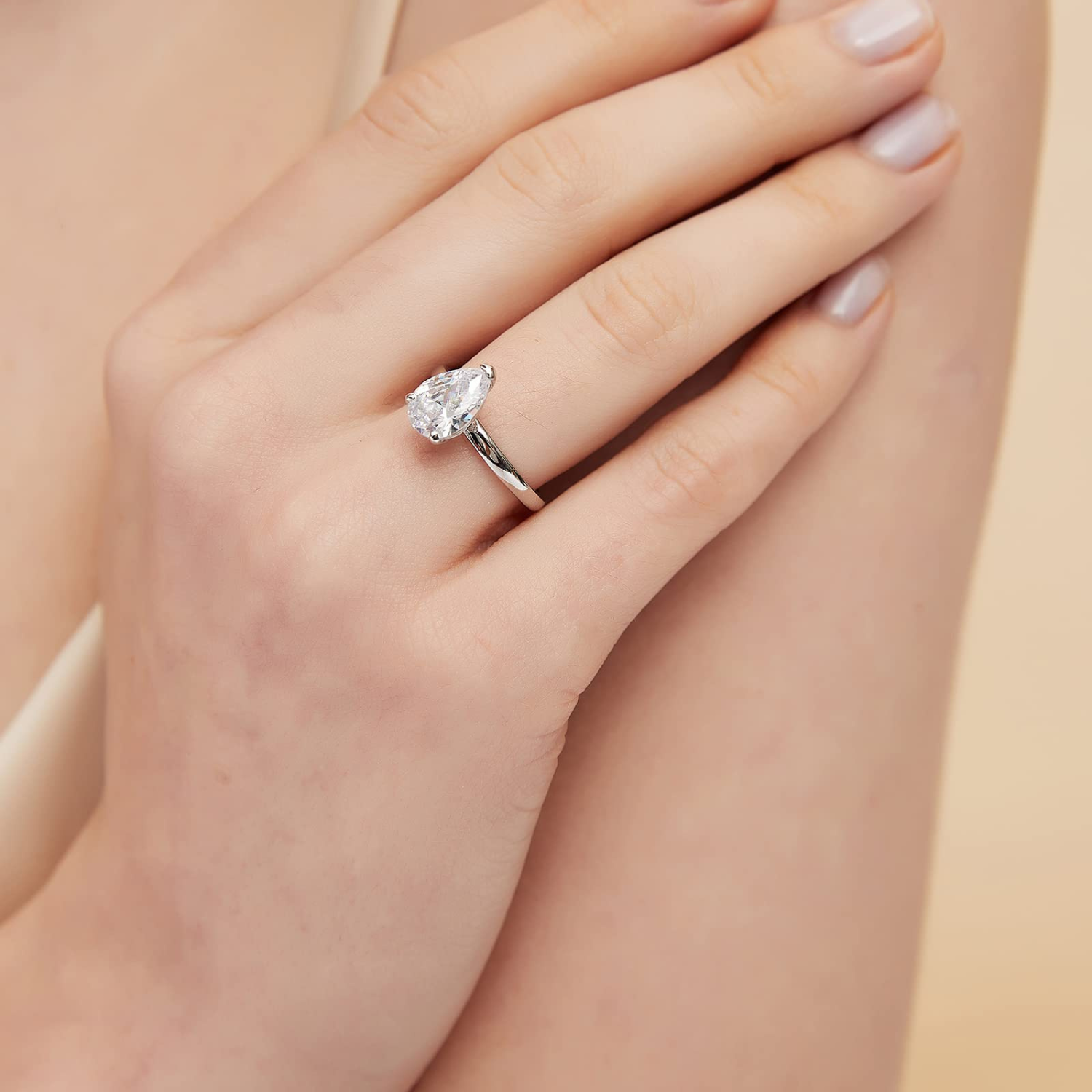 fake diamond ring, travel ring, sterling silver rings, promise rings, pear shaped rings, teardrop ring, teardrop engagement ring, teardrop emerald ring, teardrop wedding ring