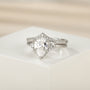 fake bridal ring sets, pear shape ring, cubic zirconia silver ring for women, affordable wedding rings, cheap wedding ring sets