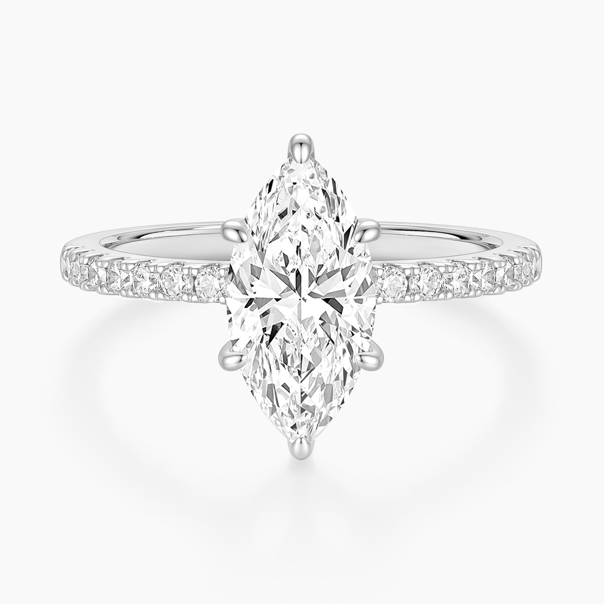eamti rings, eamti, eamti jewelry, 3 carat engagement ring, marquise engagement ring，low profile engagement rings，CZ Stones, pave engagement ring, moiss jewelry, engagement rings silver