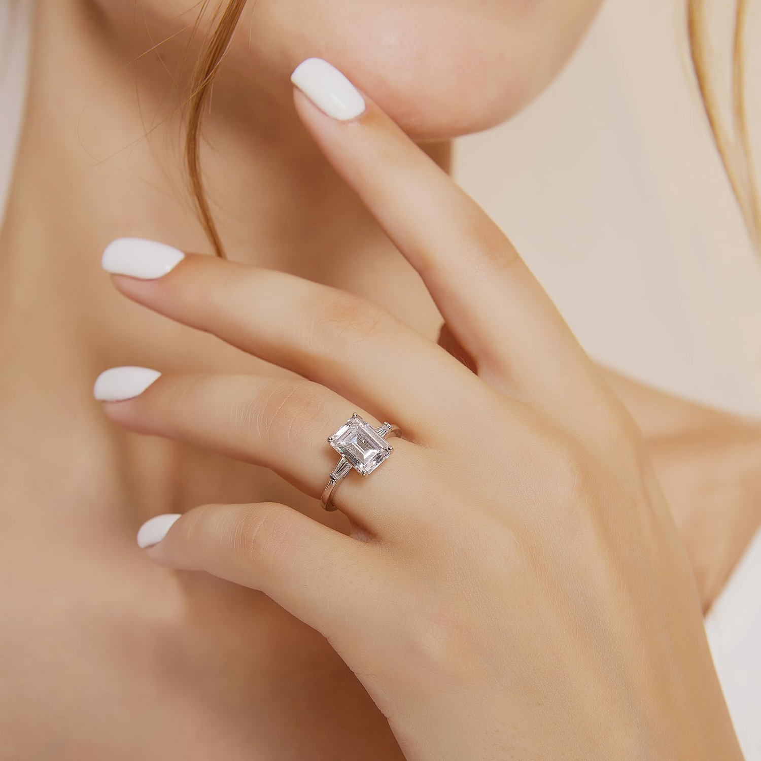 fake diamond ring, cubic zirconia rings, sterling silver ring, affordable wedding rings, stylish wedding rings