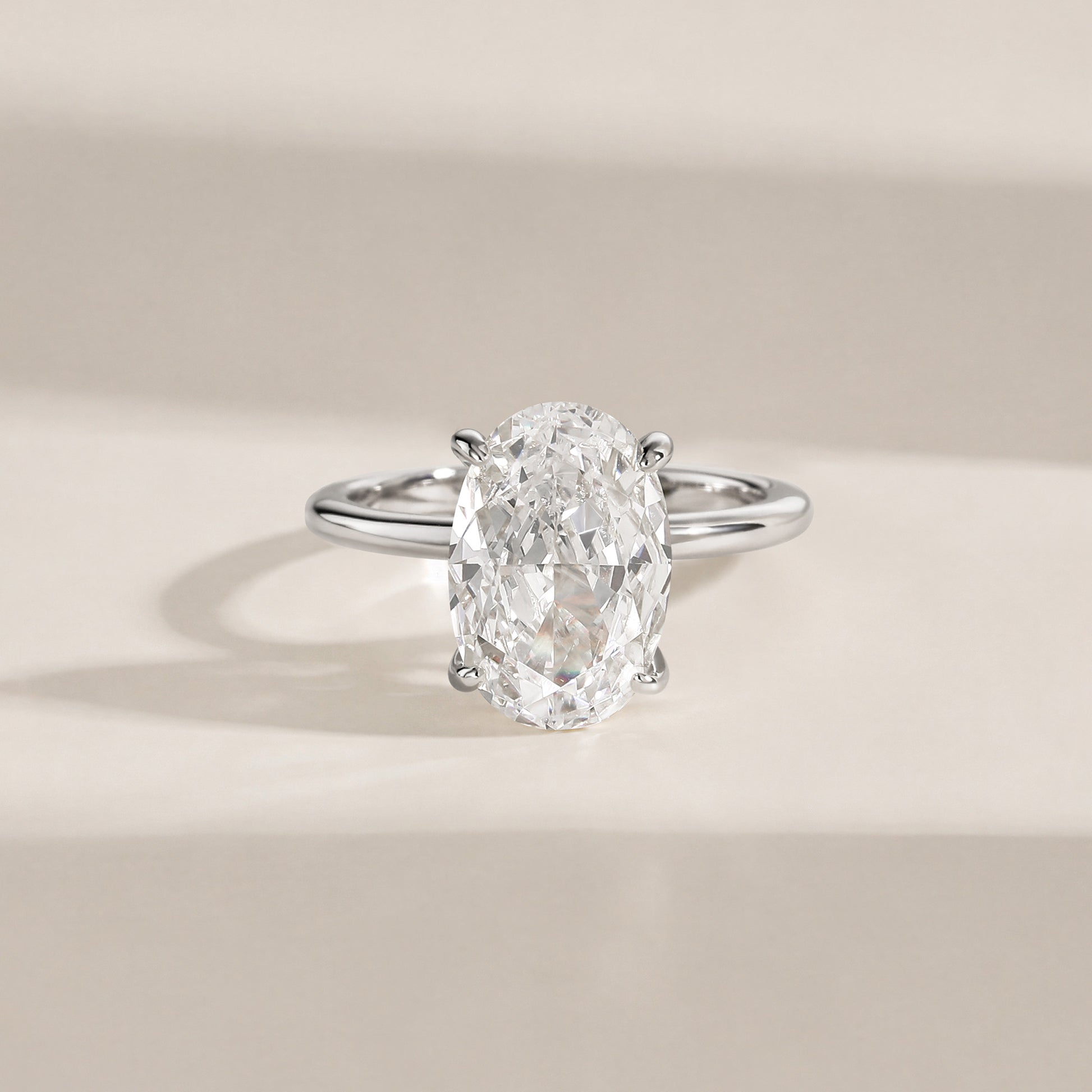 4.5CT Solitaire Elongated Oval Engagement Ring