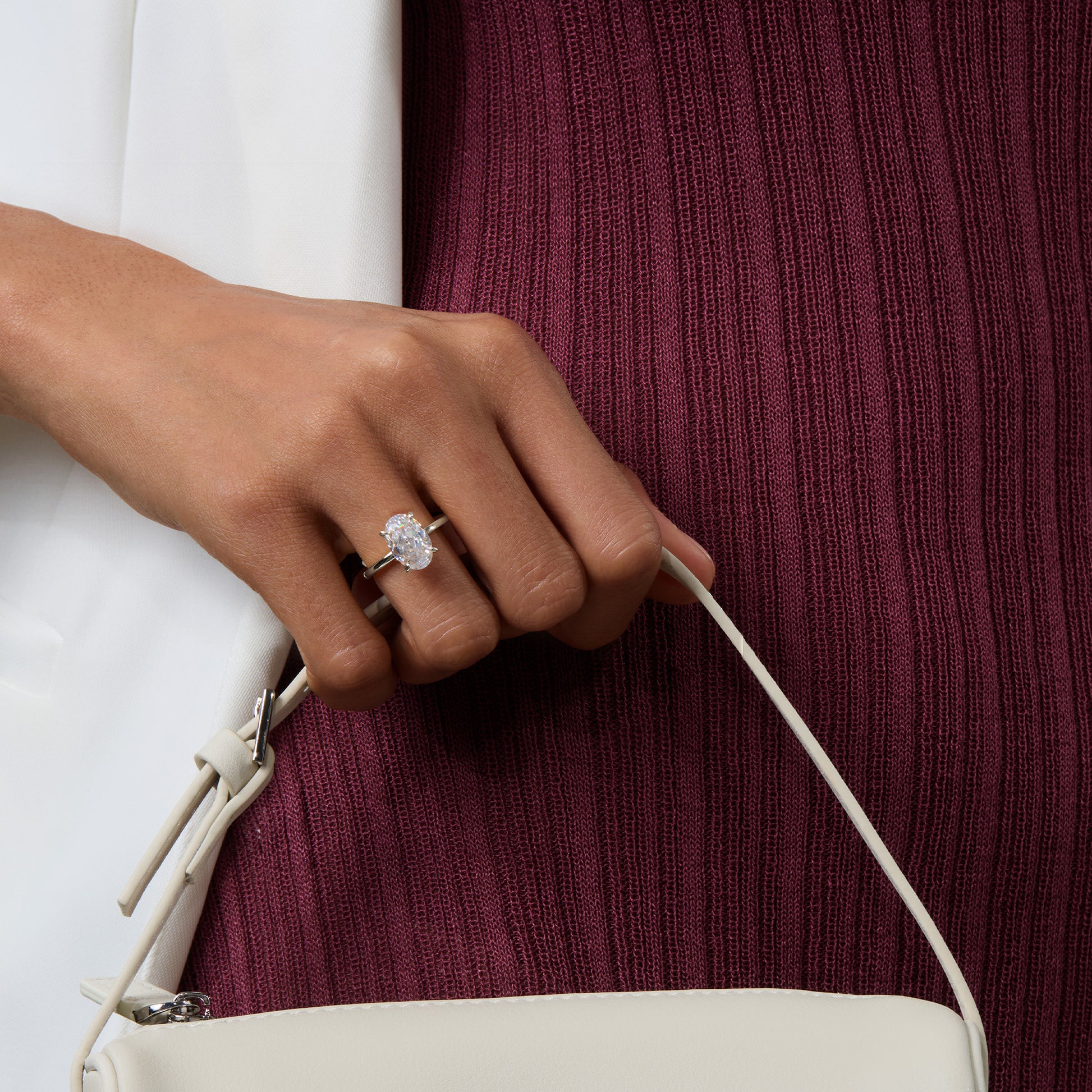 4.5CT Solitaire Elongated Oval Engagement Ring