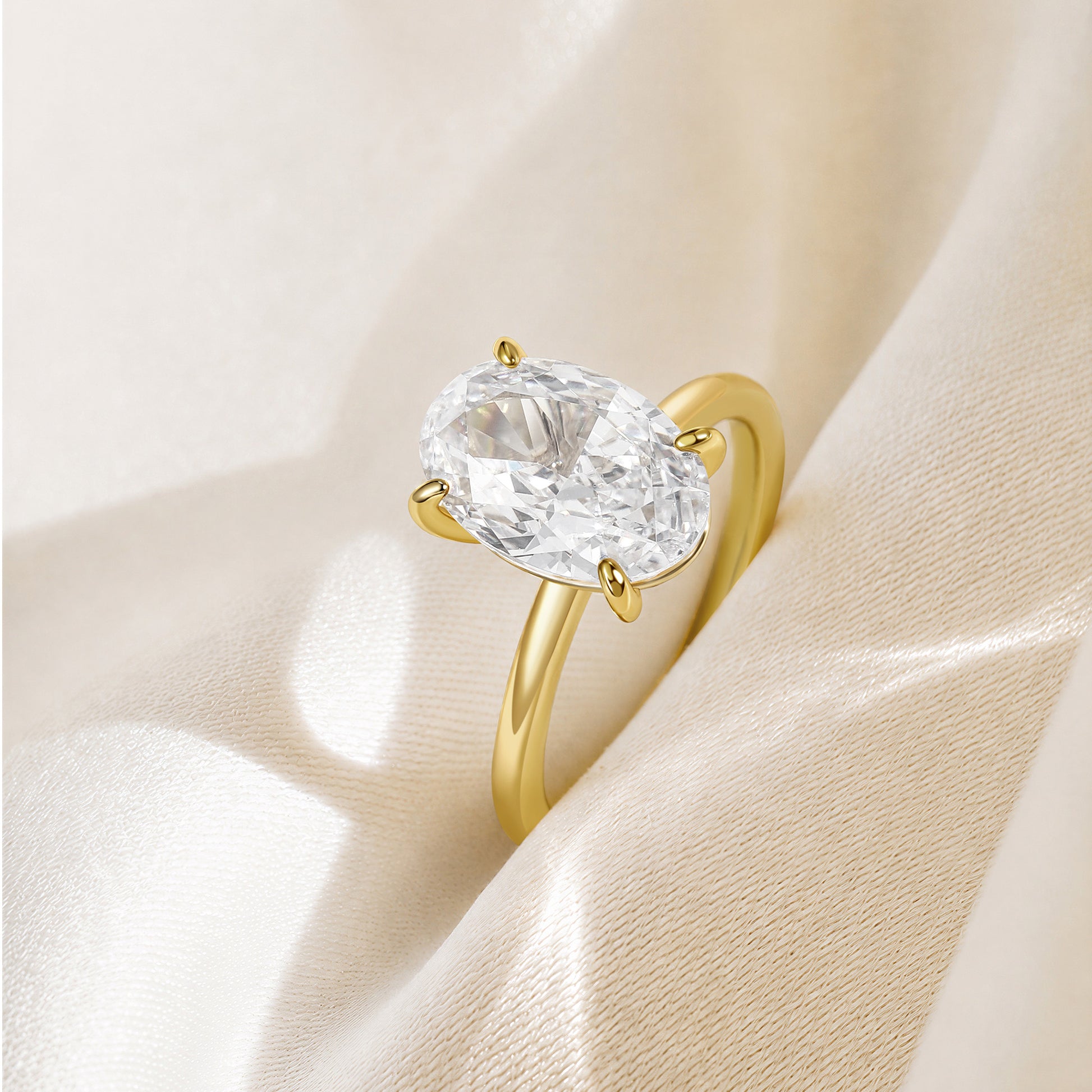 4.5CT Solitaire Elongated Oval Engagement Ring