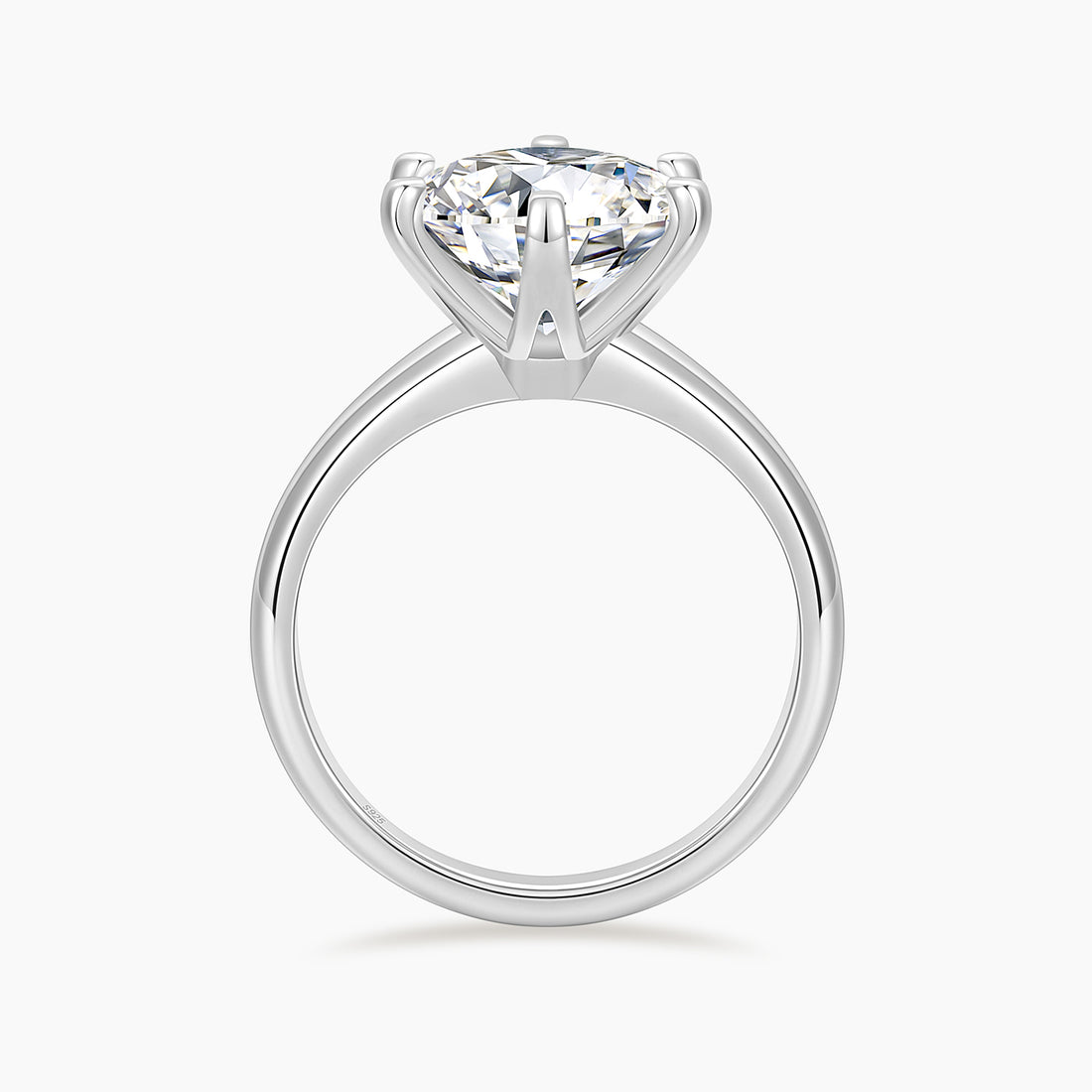 4CT Classic Round Cut Moissanite Engagement Ring