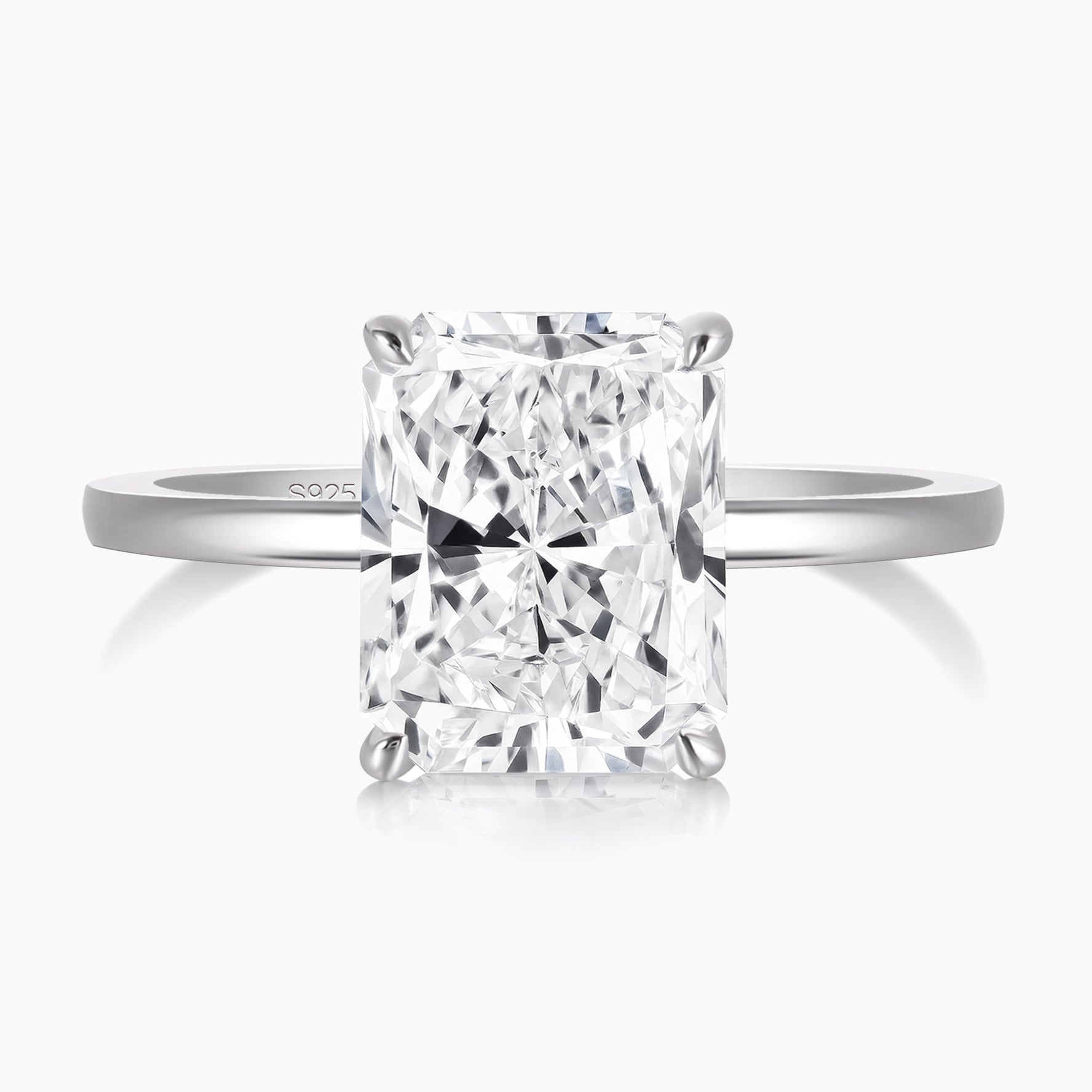 radiant cut engagement rings, radiant cut, radiant diamond, radiant cut diamond ring, radiant cut ring, radiant diamond ring, 4 carat radiant cut diamond ring, cubic zirconia engagement rings, cubic zirconia wedding rings