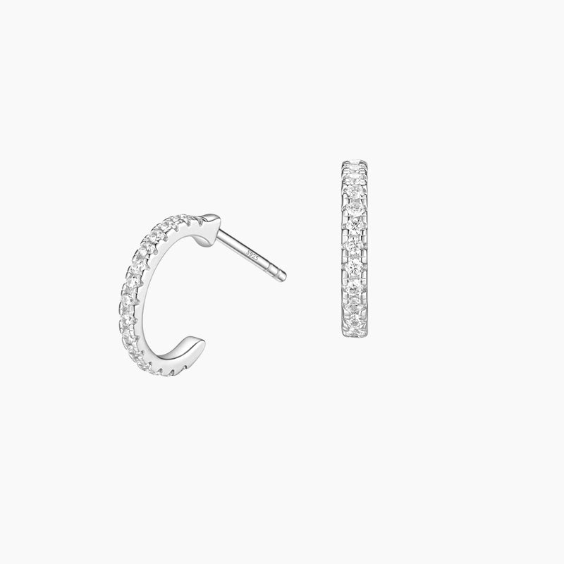 Sterling Silver Stud Hoop Earrings