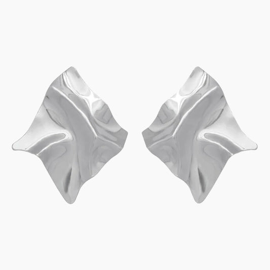Gold Metallic Origami Art Irregular Earrings