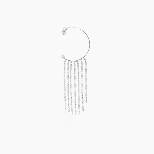 Tassel moissanite earrings women's back hanging earrings