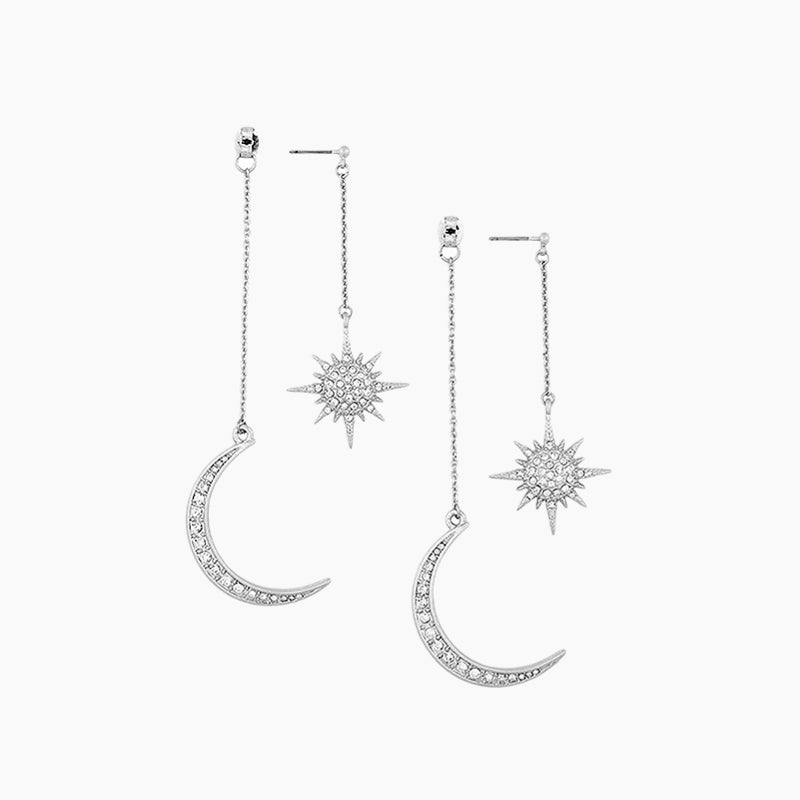 Moon And Star Dangle Earrings