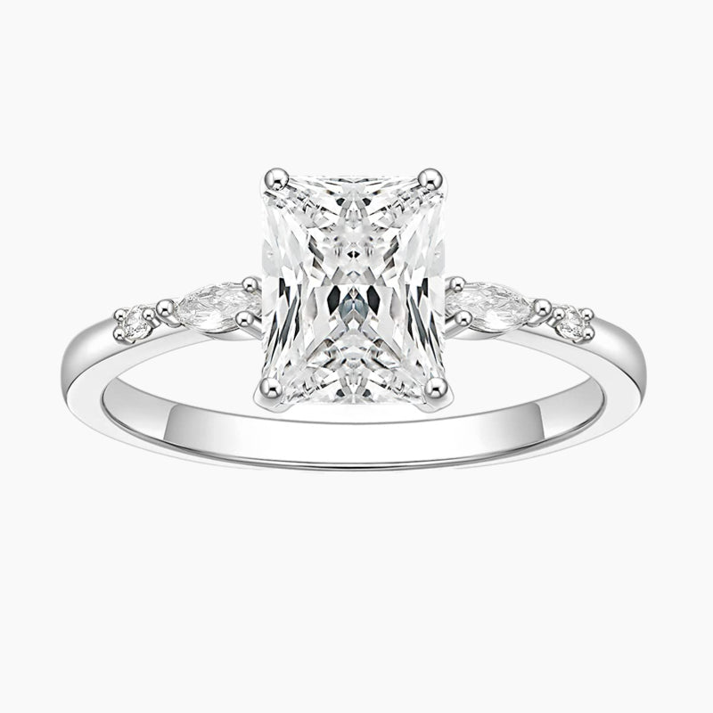 2CT Classic Radiant Cut Engagement Anniversary Ring
