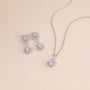 bridal set, bridal earrings, teardrop necklace for women, sterling silver necklace, silver gemstone necklace, cubic zirconia necklace, cz necklace, dainty necklace, teardrop, necklace and earrings set, sets bridal jewelry, wedding jewelry sets