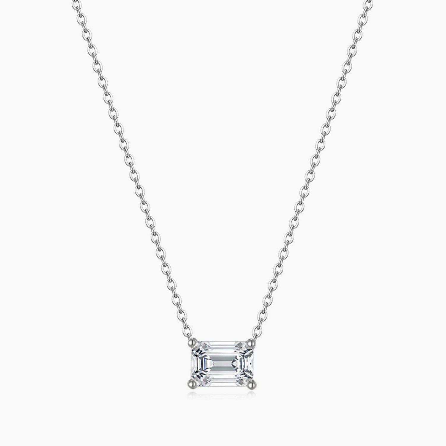 Dainty Emerald Cut CZ Necklace