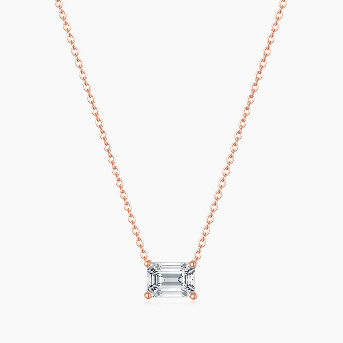 Dainty Emerald Cut CZ Necklace