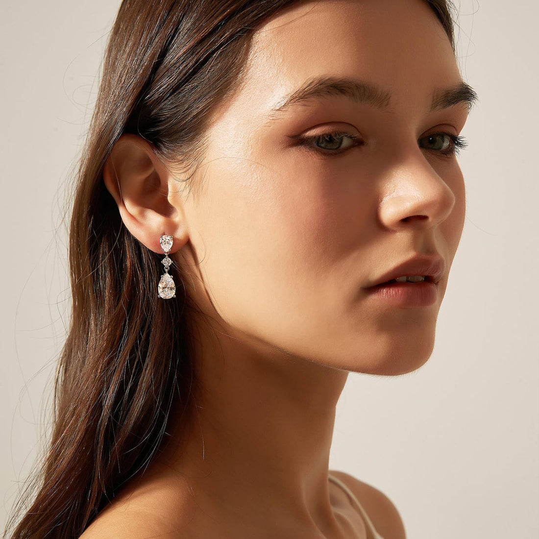 sterling silver, oval cut, cz stones, statement earrings, cheap earrings